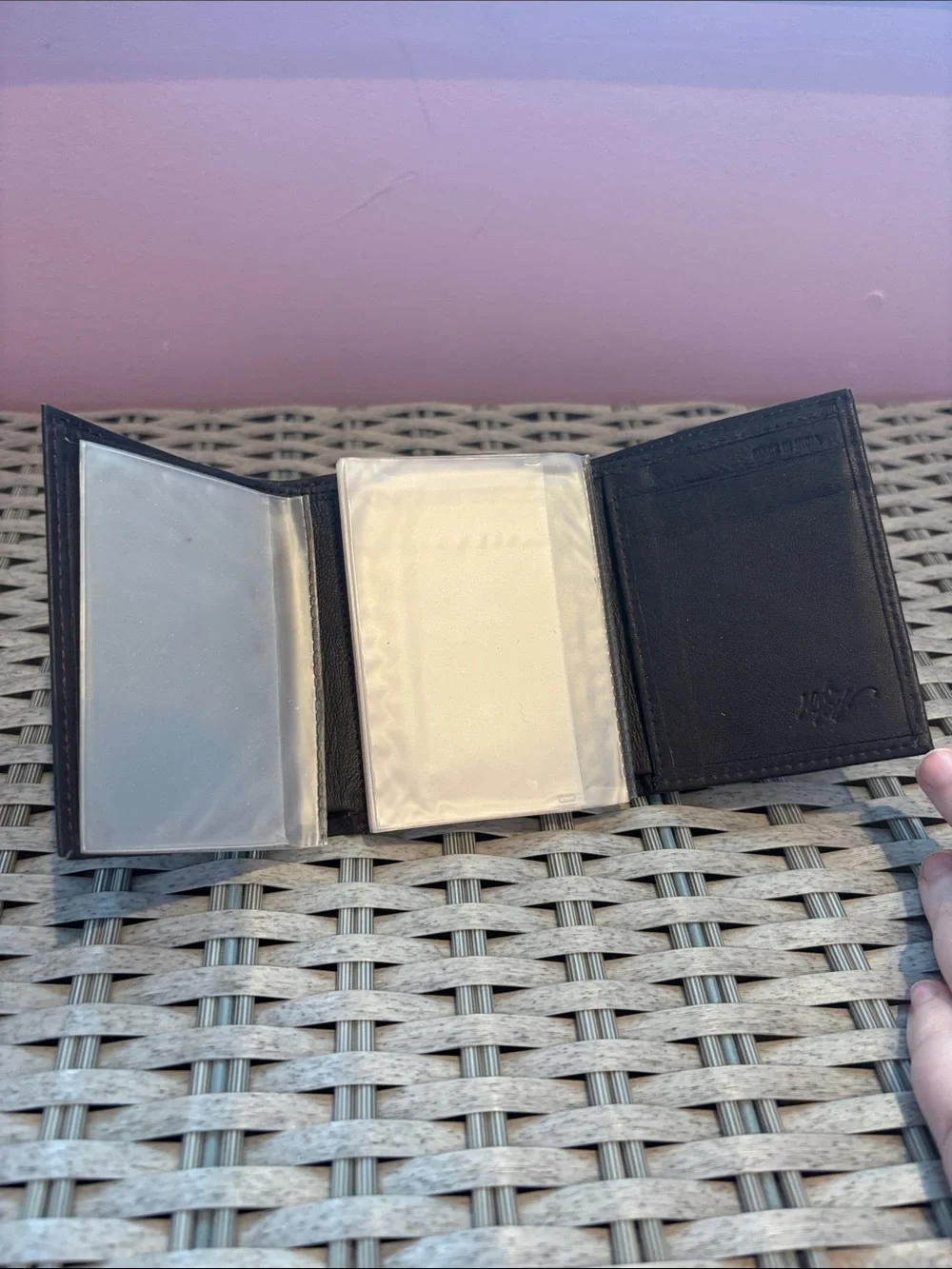 Lord & Taylor Brown Leather Trifold Wallet